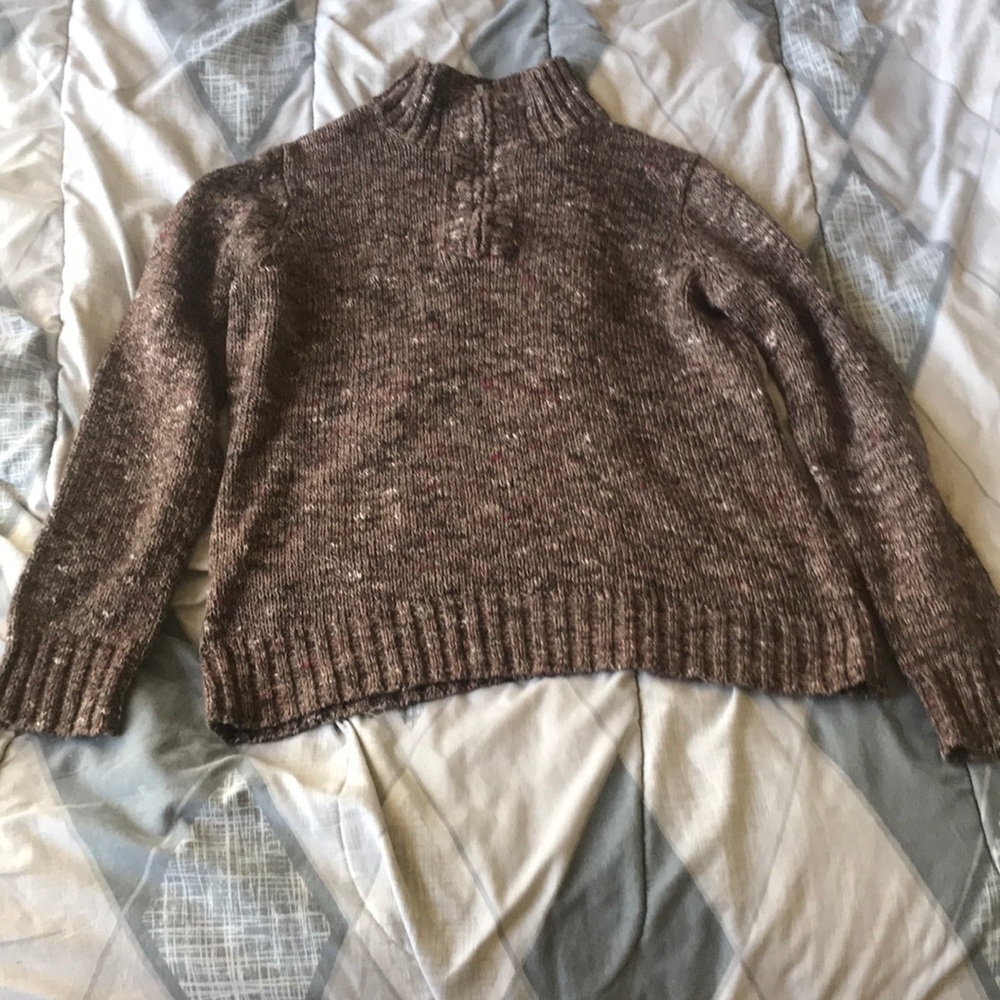 Turtle neck sweater with 3/4 zip